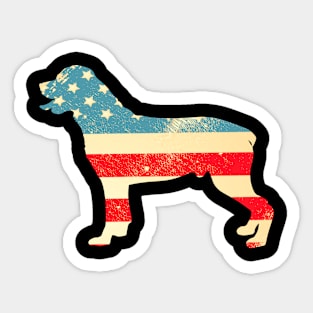 American Flag Rottweiler Sticker